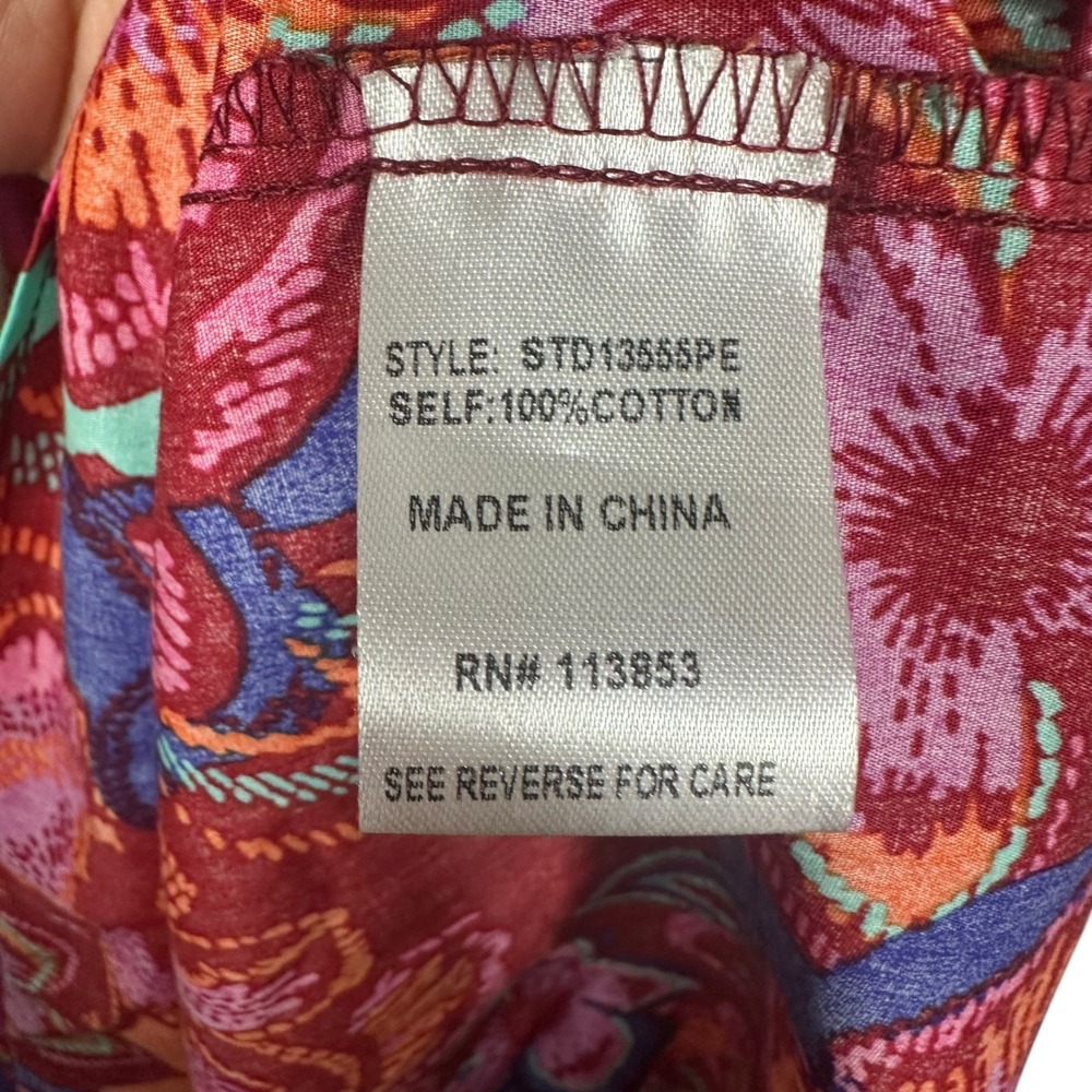 Baltic Born Palmer Tiered Floral Maxi Dress Size M Cotton Smocked Boho Pockets - Picture 10 of 12